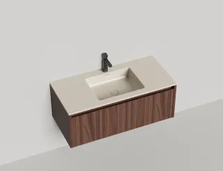 Подвесная тумба Salini Domino 27D210IN 100см шпон/гладкий фасад под встраиваемую раковину